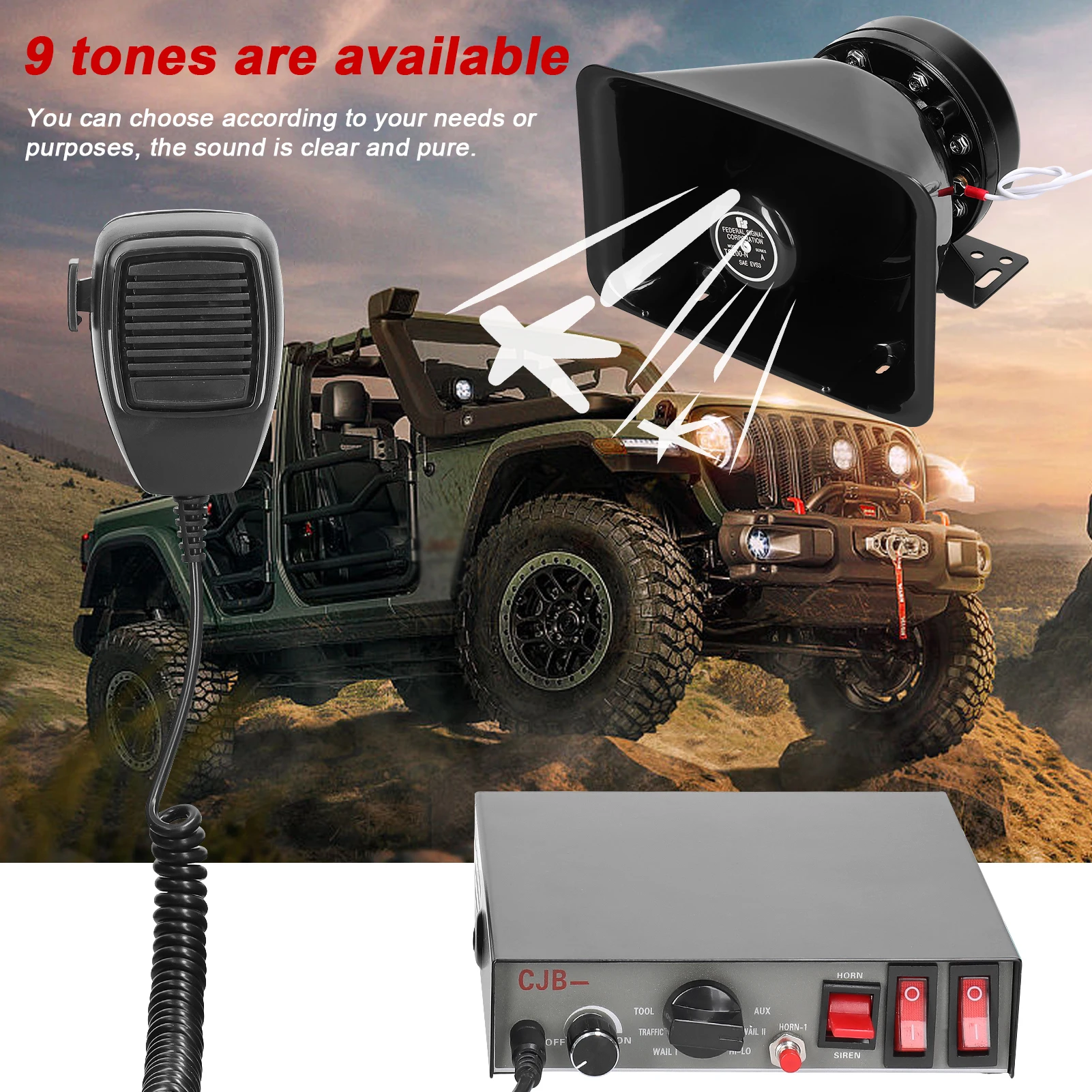 200W 9-Tone Vehicle PA Siren - Image 4