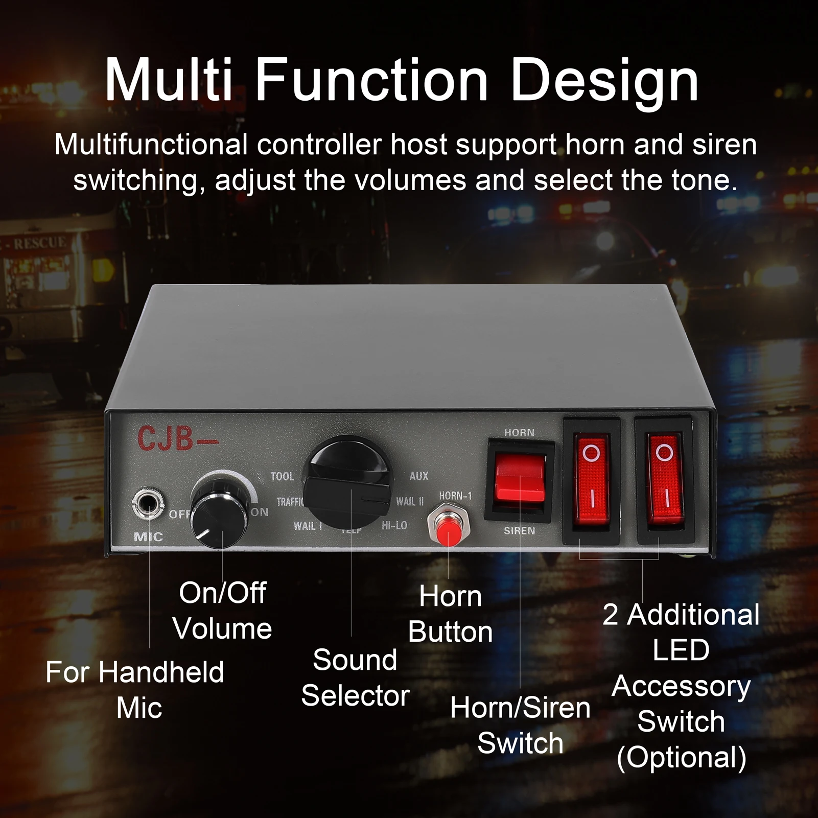 200W 9-Tone Vehicle PA Siren - Image 3